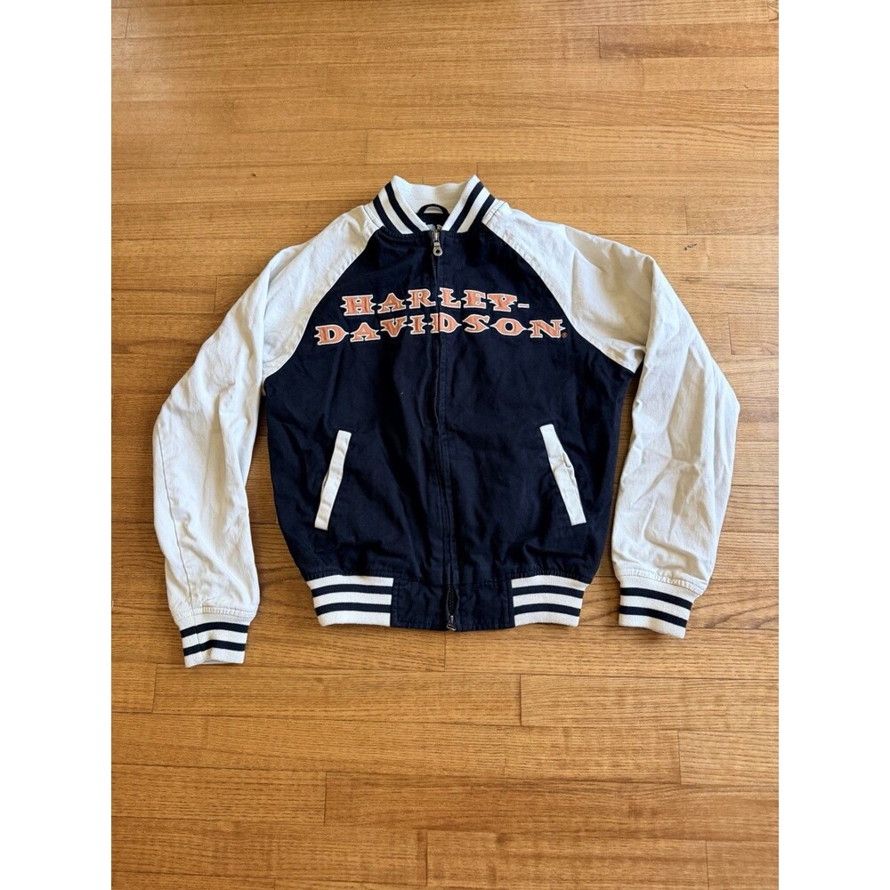GUC Harley Davidson Women XS Embroidered Motorcycle Biker Varsity Bomber Jacket